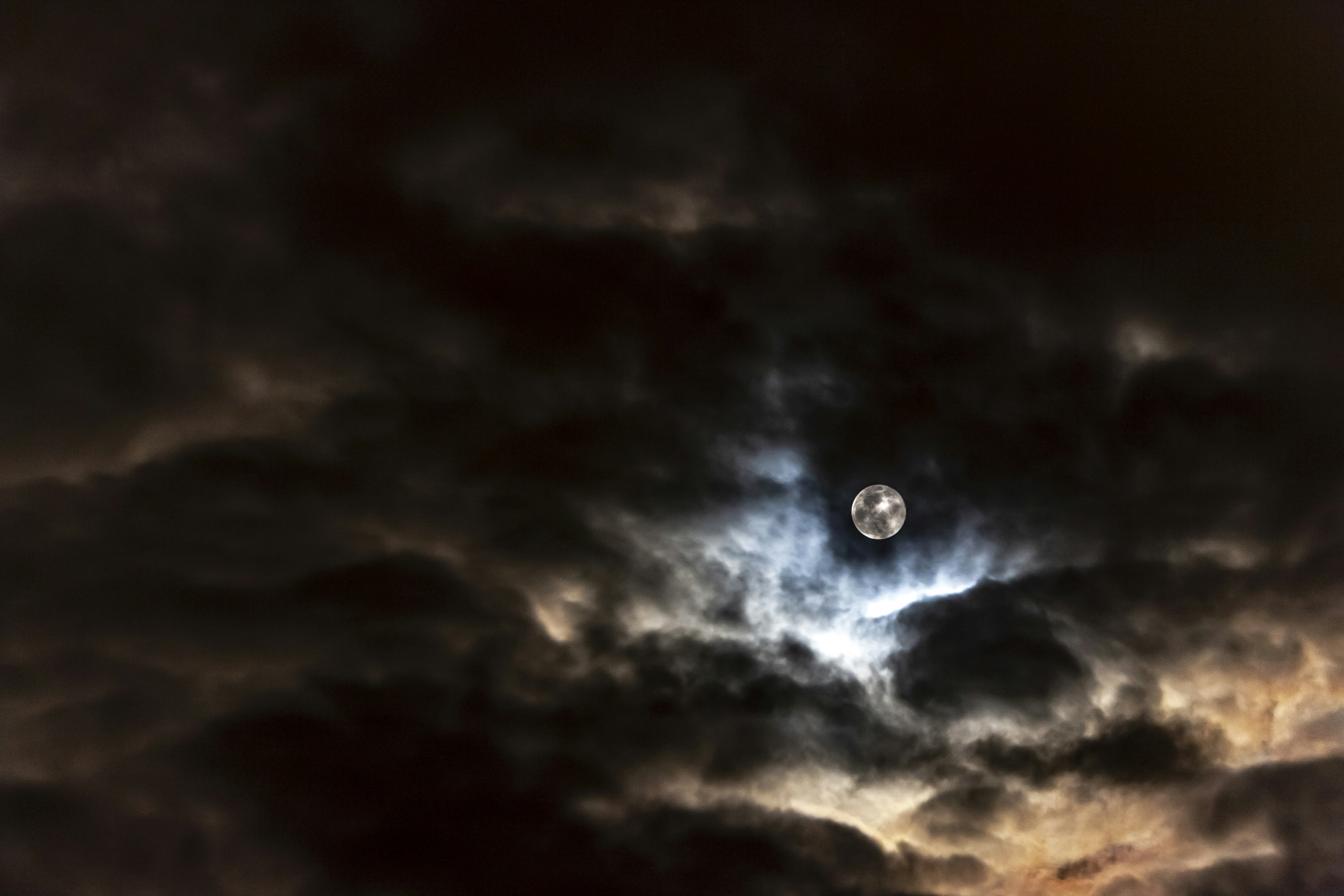 Full Moon Behind Night Clouds