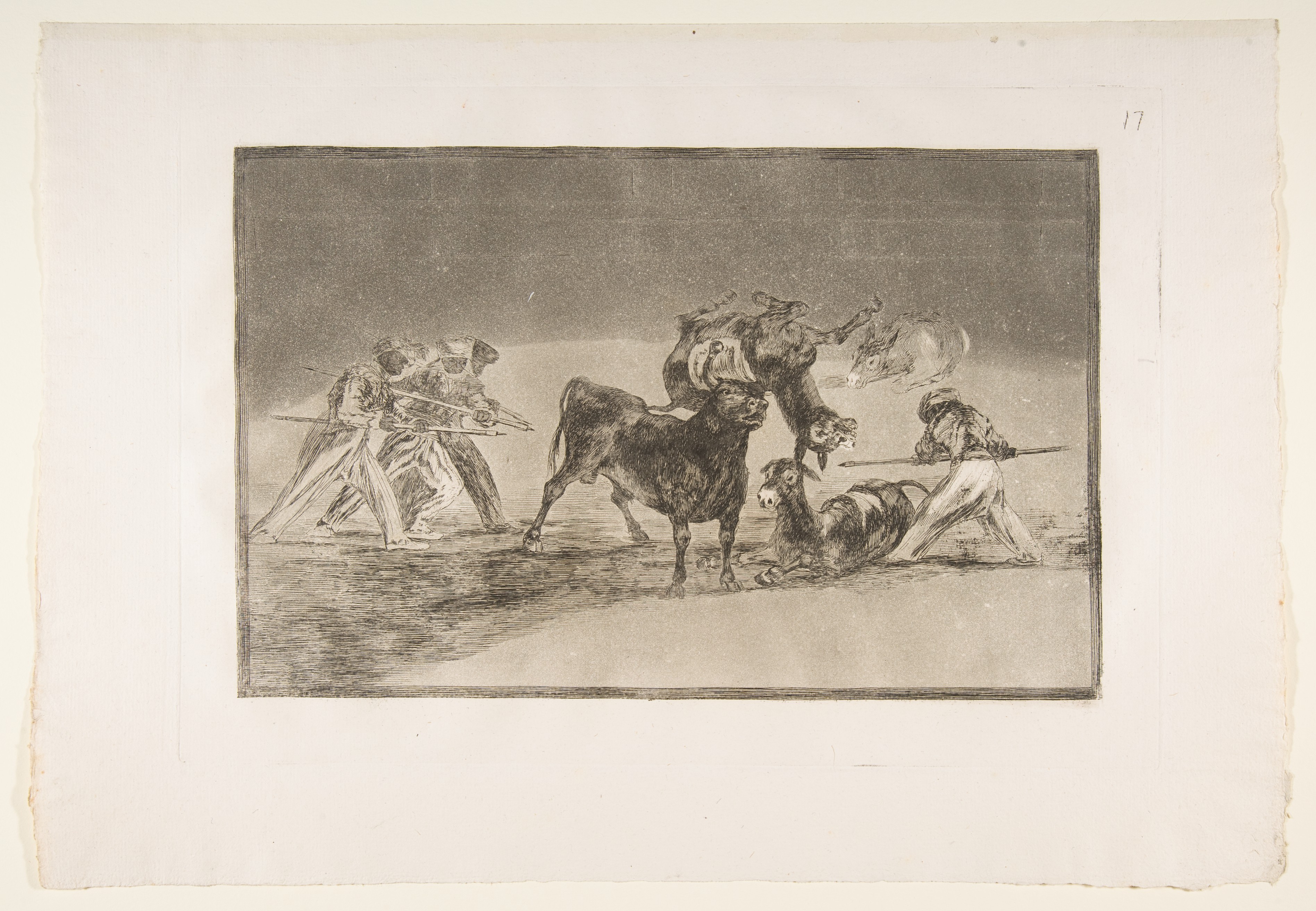 Bullfighting Scene Etching