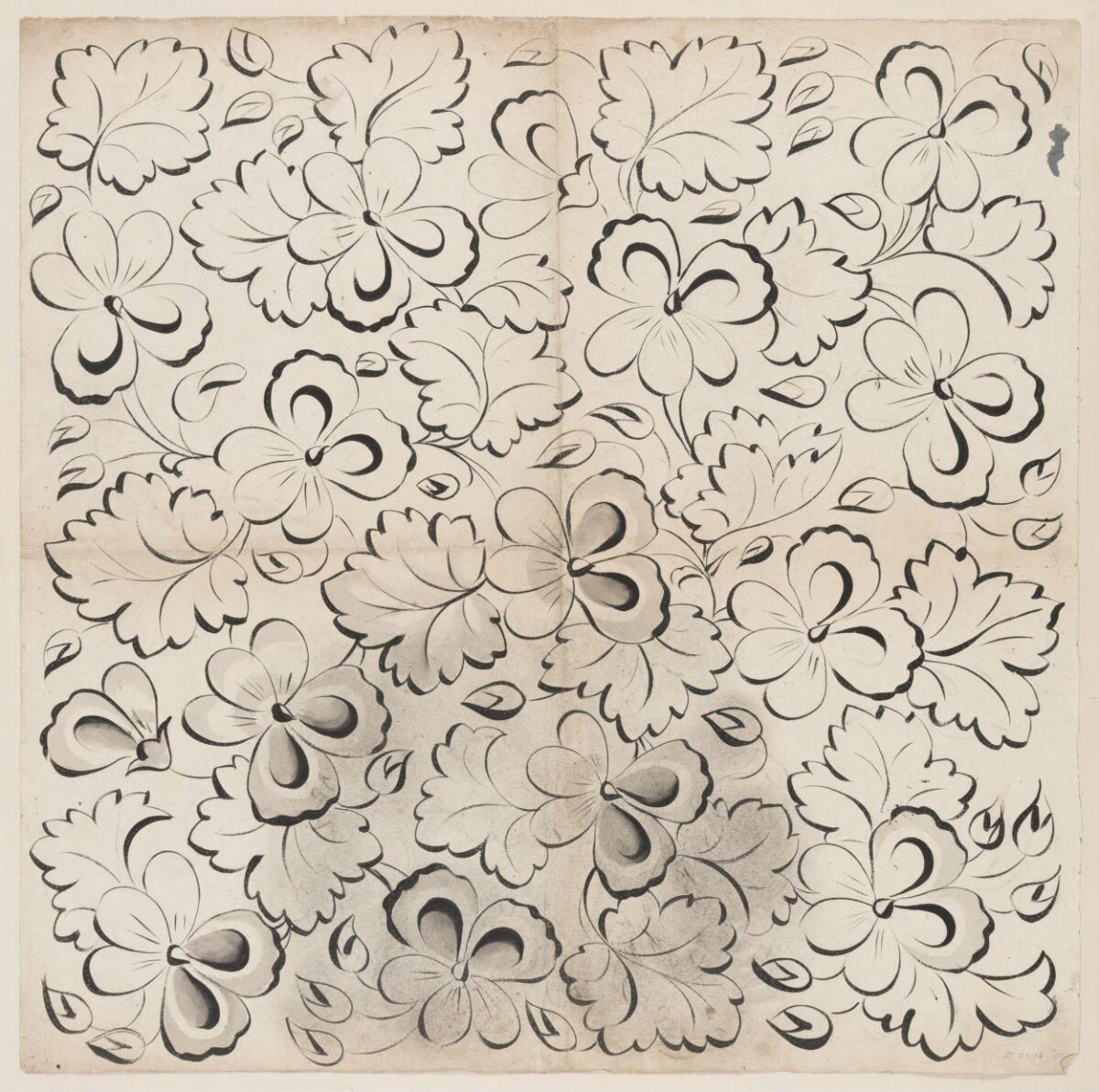 Ink Floral Pattern Sketch