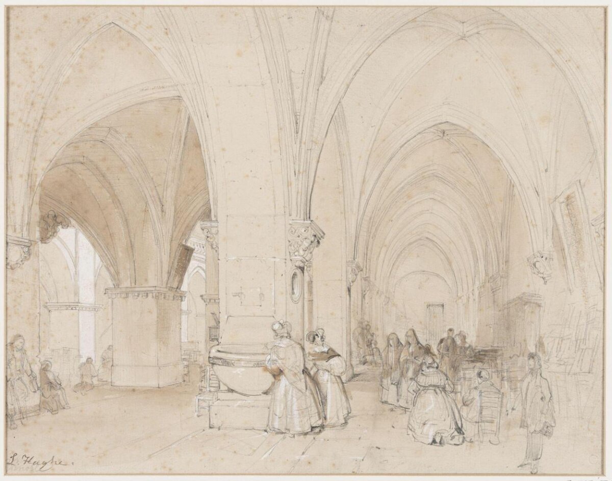 Gothic Church Interior Sketch