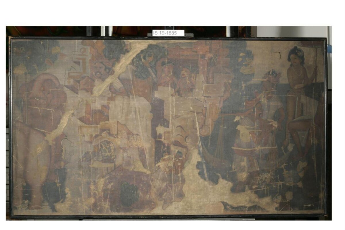 Damaged Ancient Group Scene Mural
