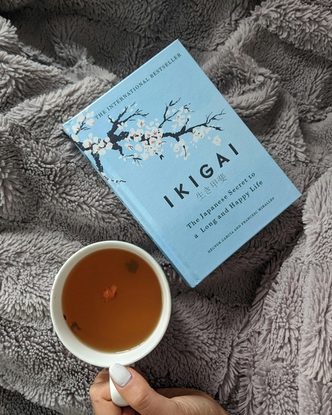 Ikigai Book and Cup of Tea
