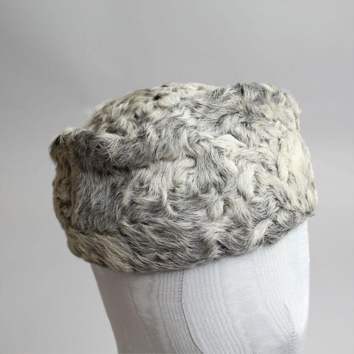 Gray Fluffy Fur Hat