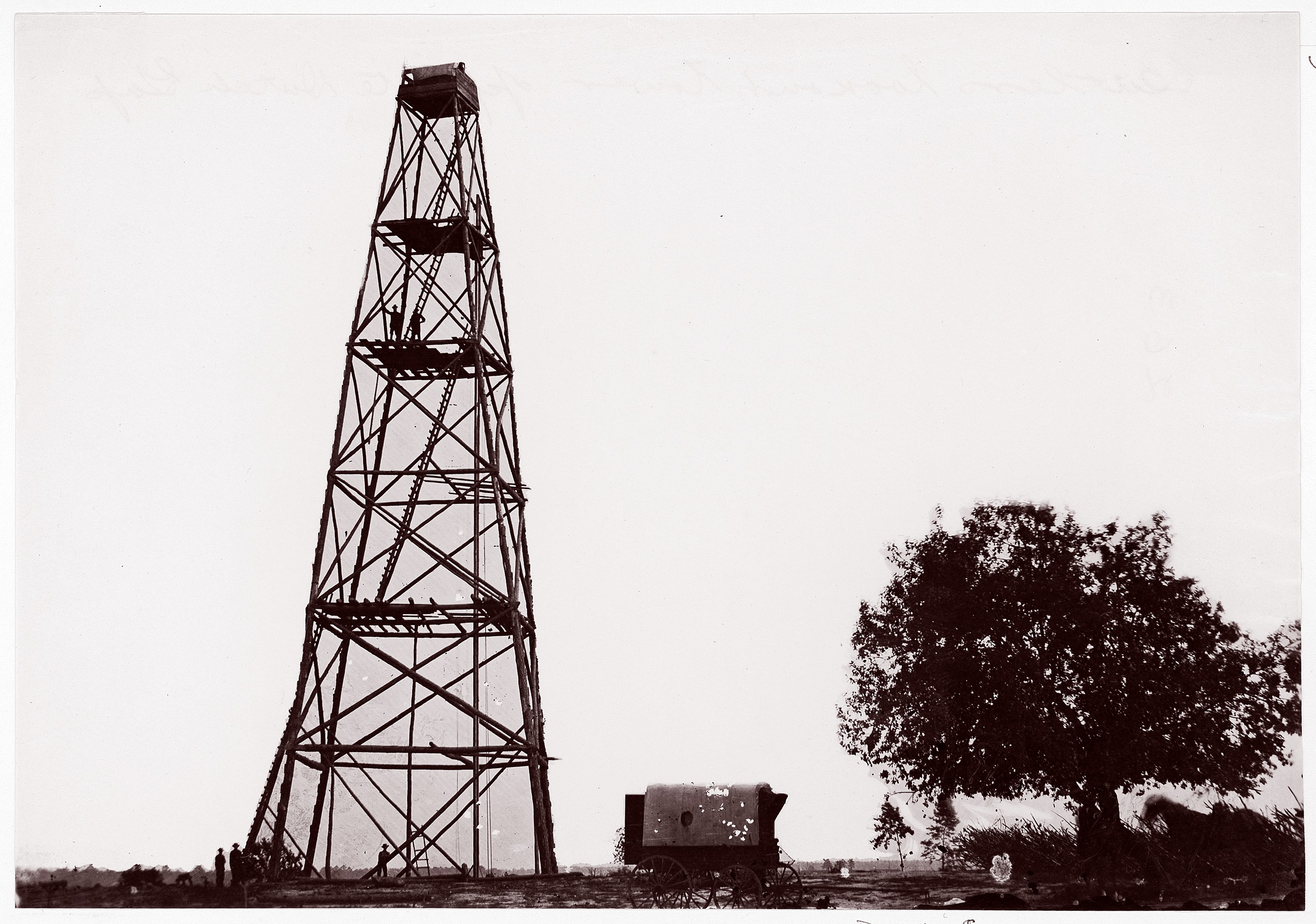 Early Oil Drilling Derrick