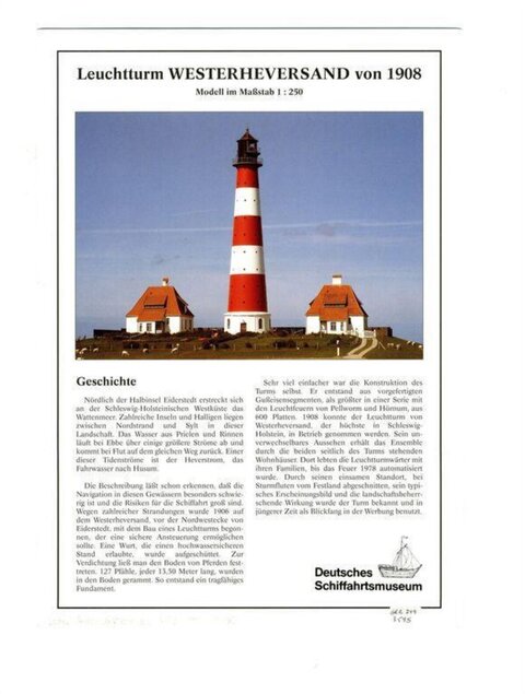 Westerheversand Lighthouse Info Sheet