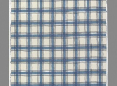 Blue Gray Plaid Fabric