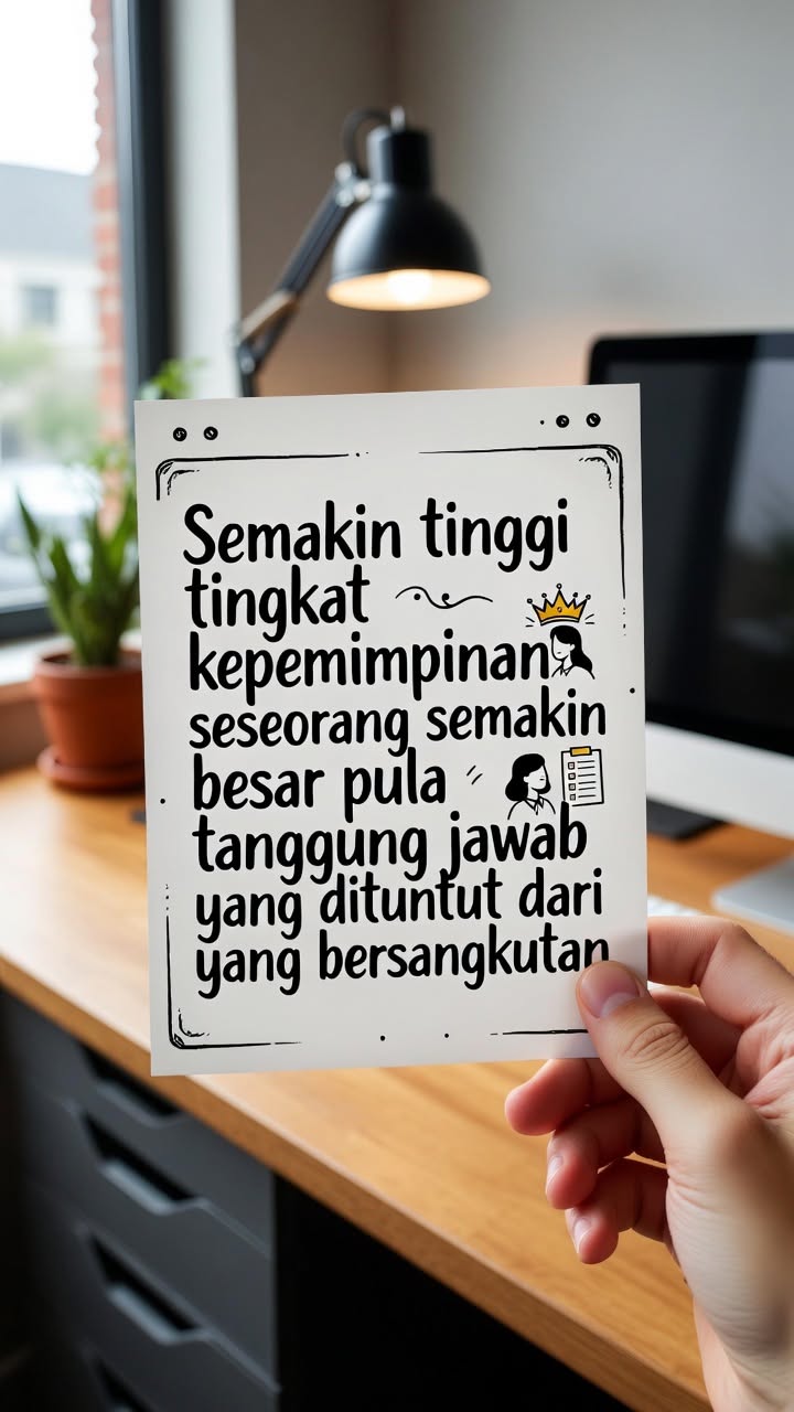 Hand Holding Leadership Quote Card