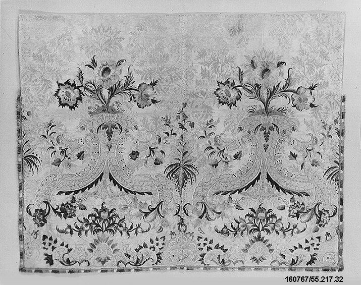 Antique Floral Embroidered Textile Panel