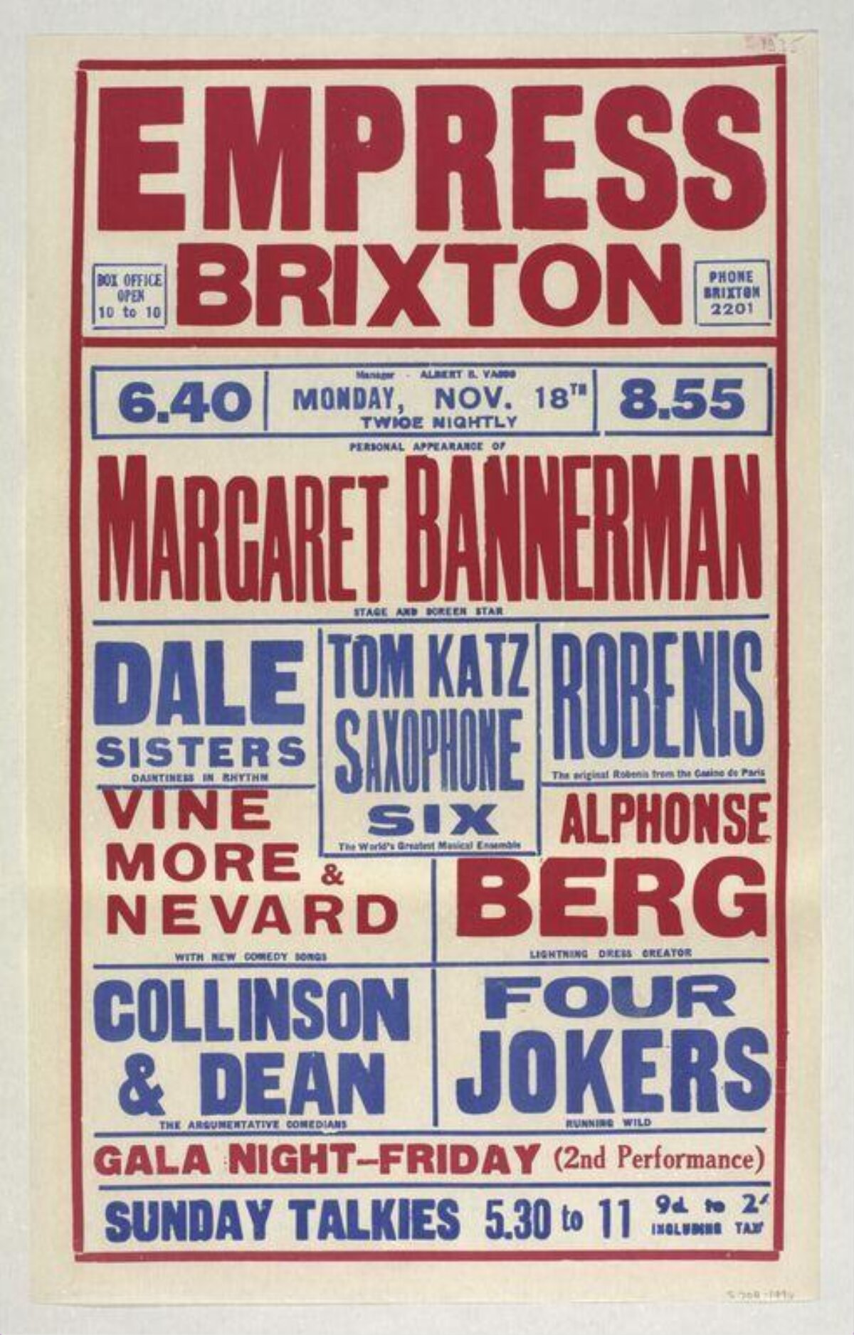 Empress Brixton Vintage Variety Show Poster