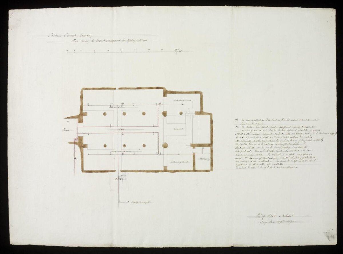 1790 Hand-drawn Church Floor Plan