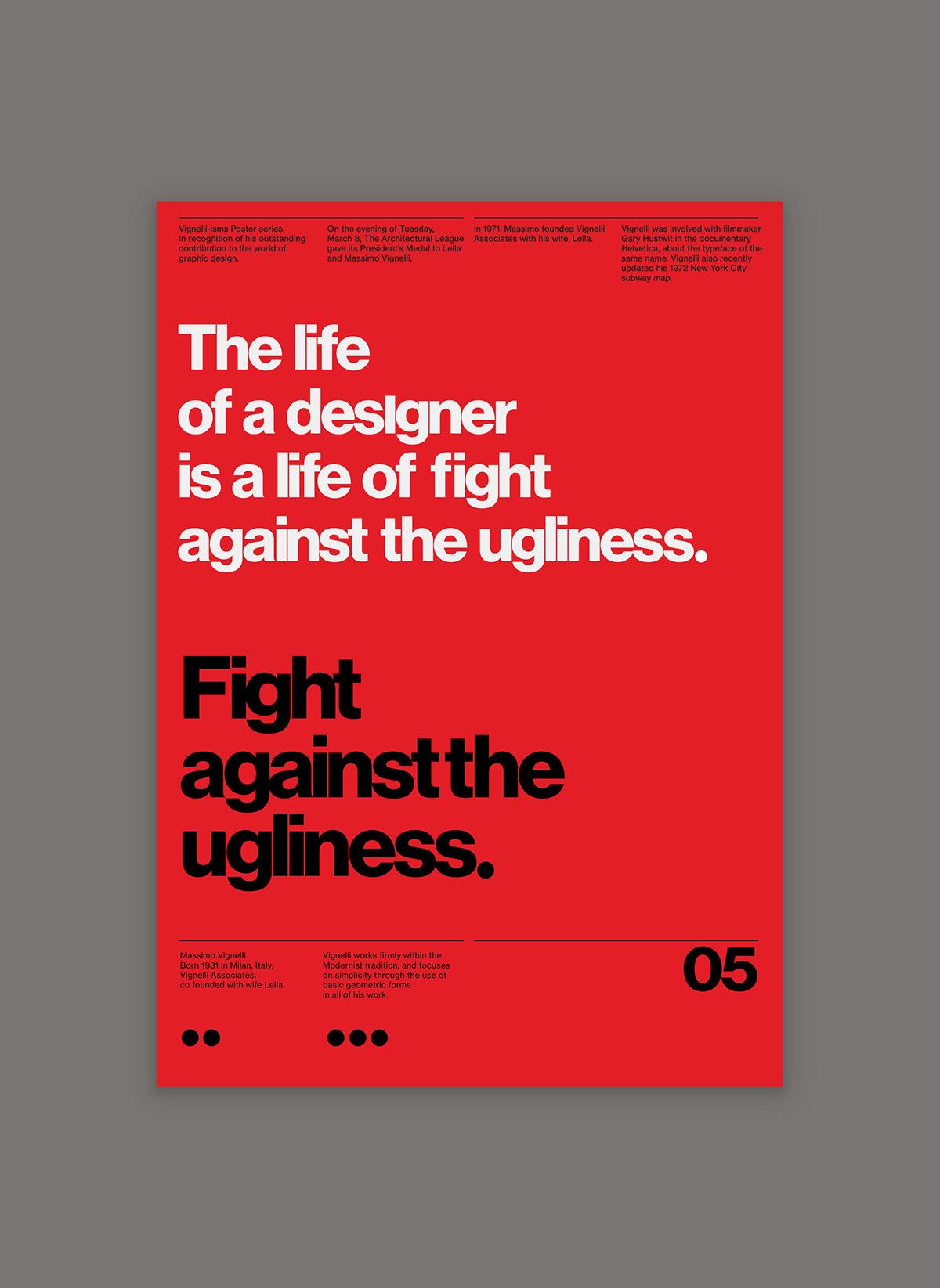 Massimo Vignelli Design Quote Poster
