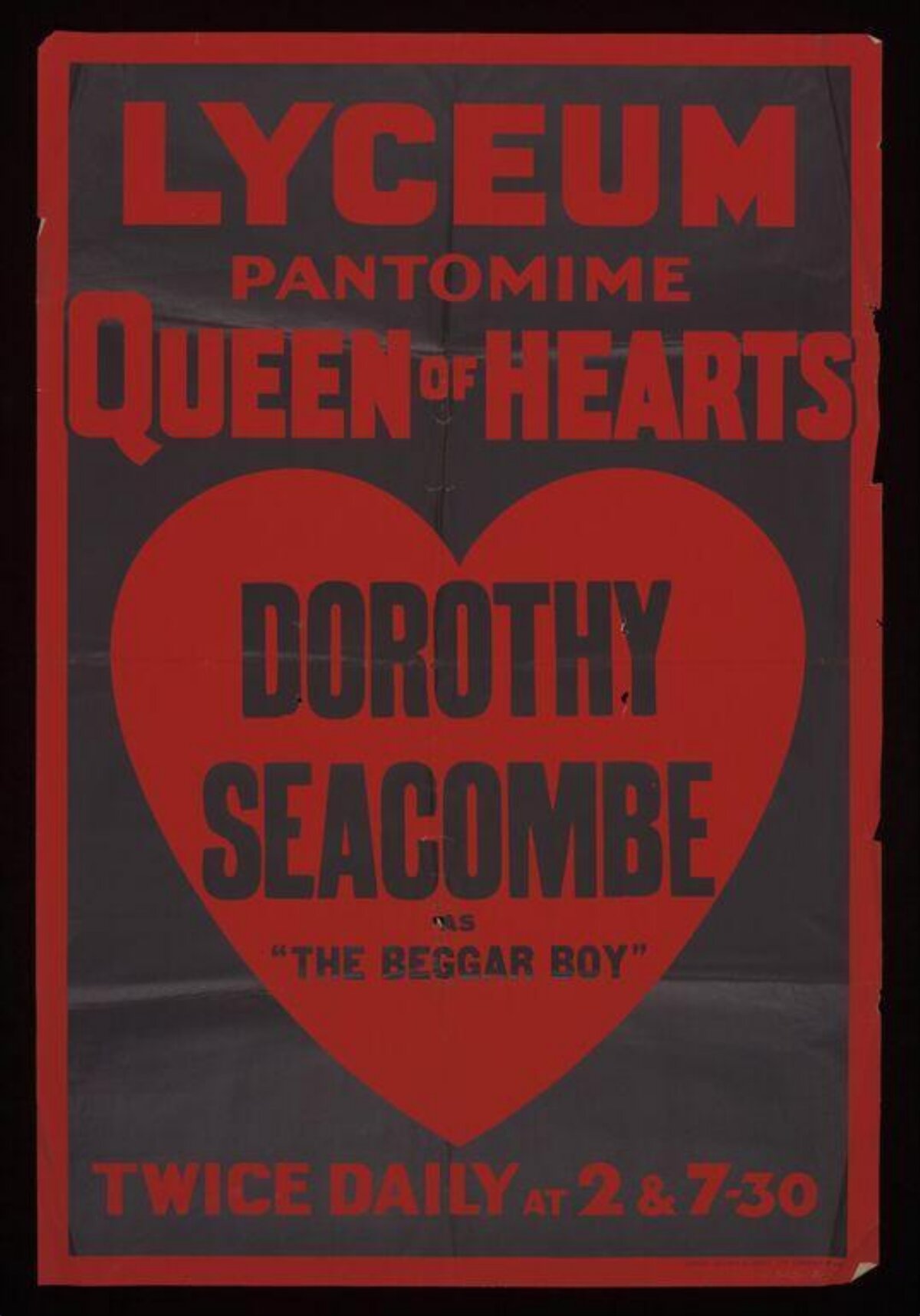 Vintage Queen of Hearts Pantomime Poster