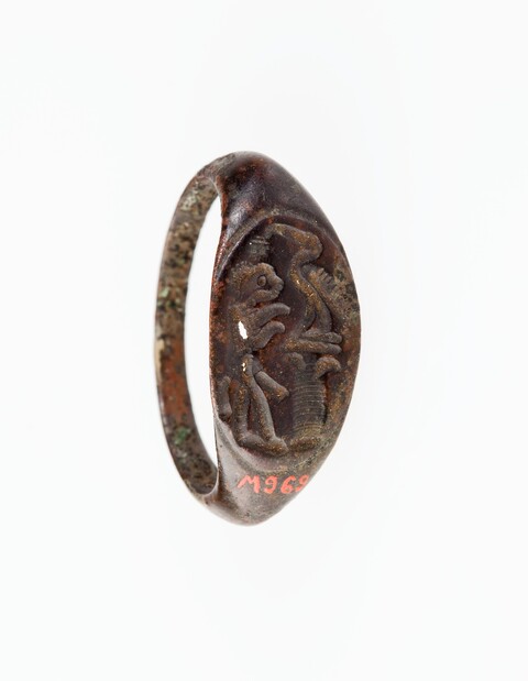 Ancient Engraved Bronze Signet Ring