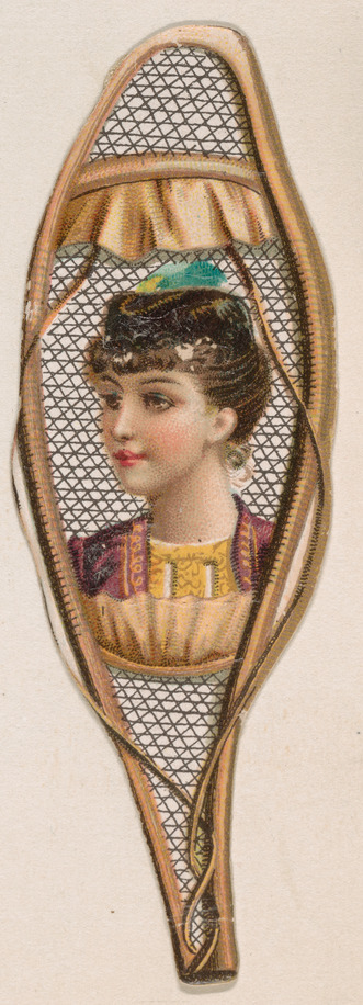 Portrait of Woman in Vintage Tennis Racket
