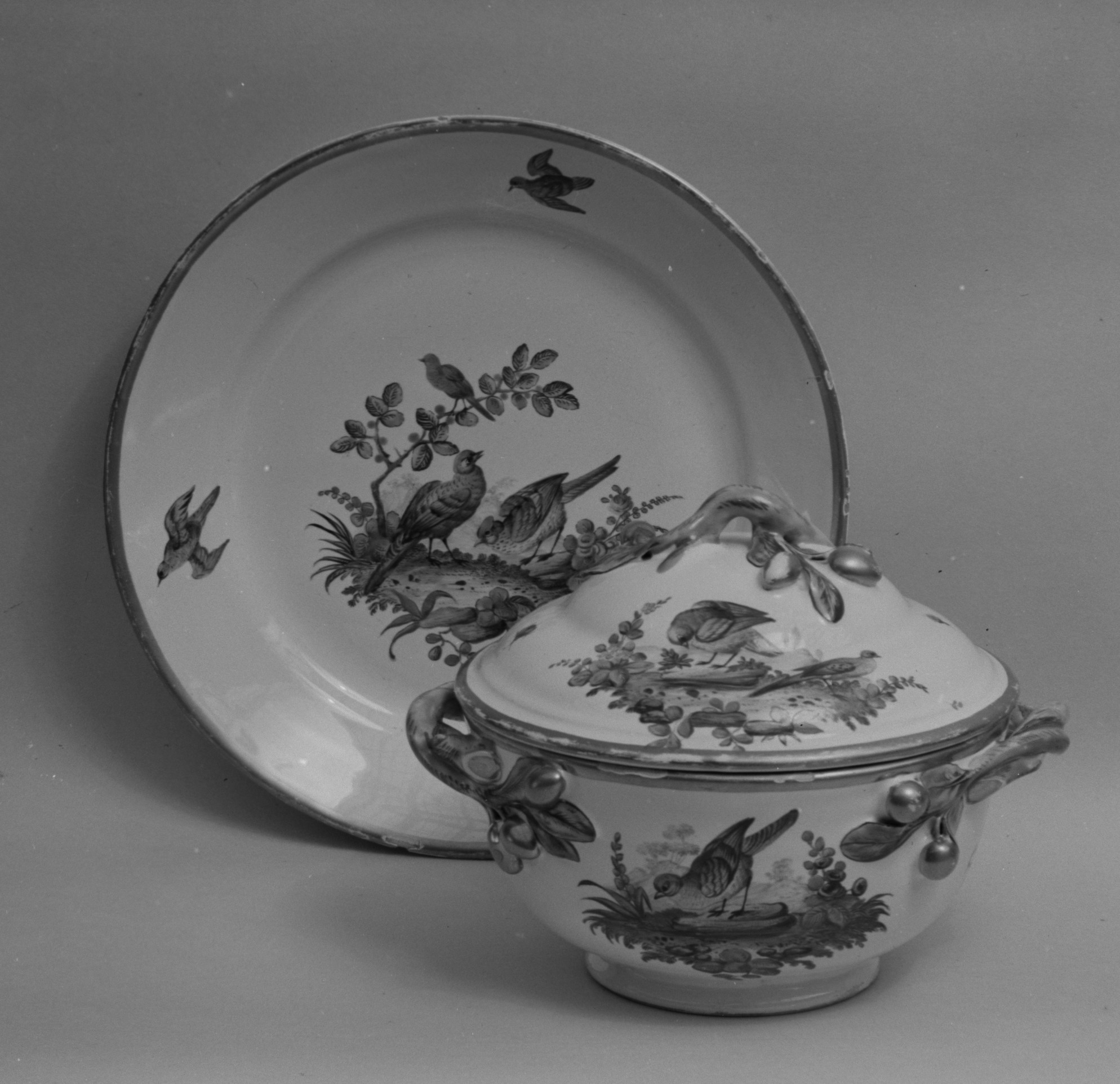 Antique Bird Painted Porcelain Set