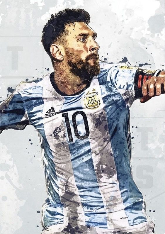 Lionel Messi Watercolor Portrait