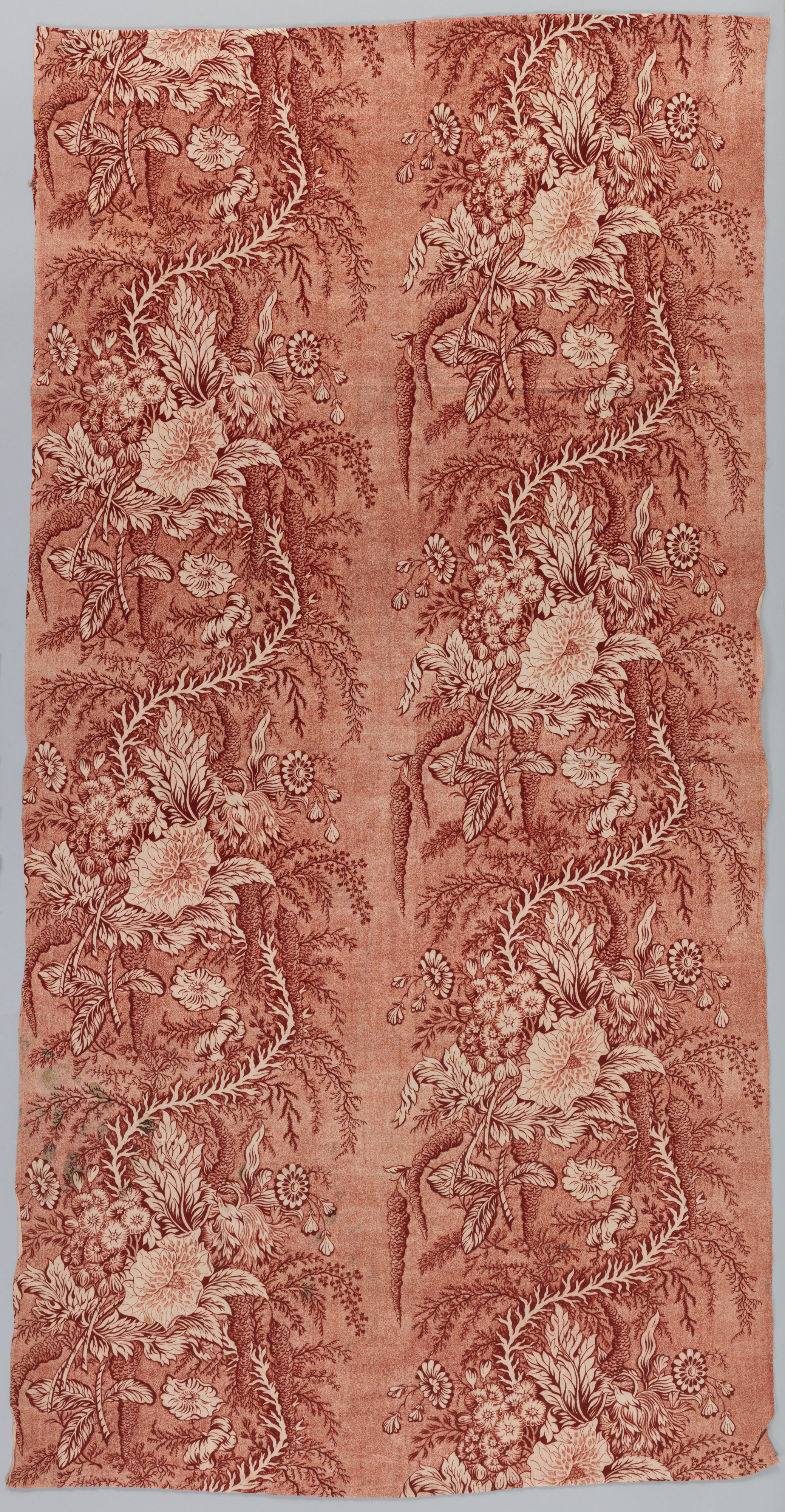 Vintage Red Floral Textile Pattern