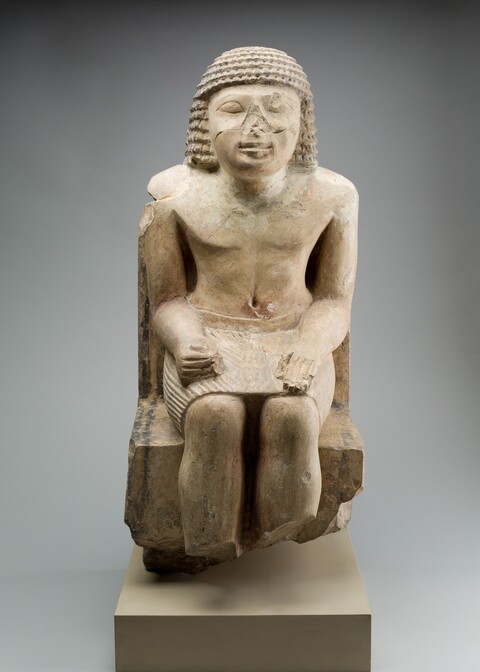 Ancient Egyptian Seated Stone Statue