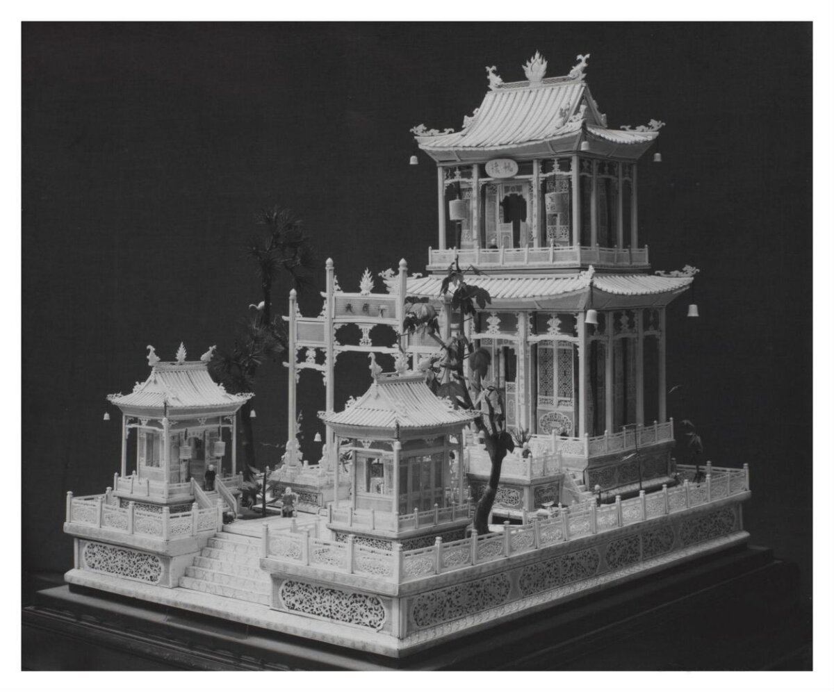 Carved Chinese Garden Pavilion Model