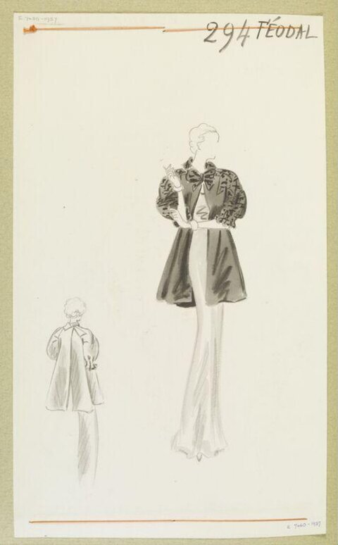 Vintage Couture Fashion Design Sketch
