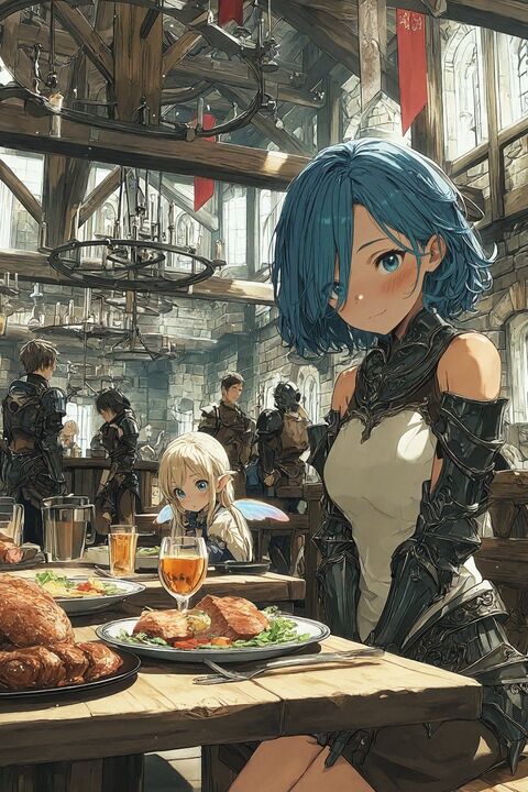 Fantasy Adventurers in Medieval Tavern