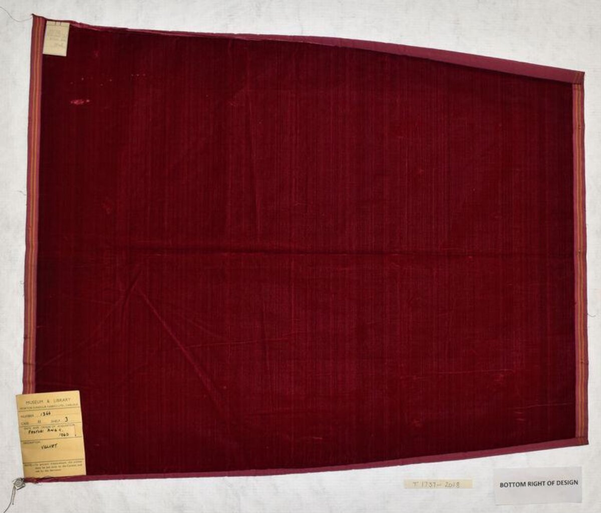 Vintage Red Velvet Textile Sample