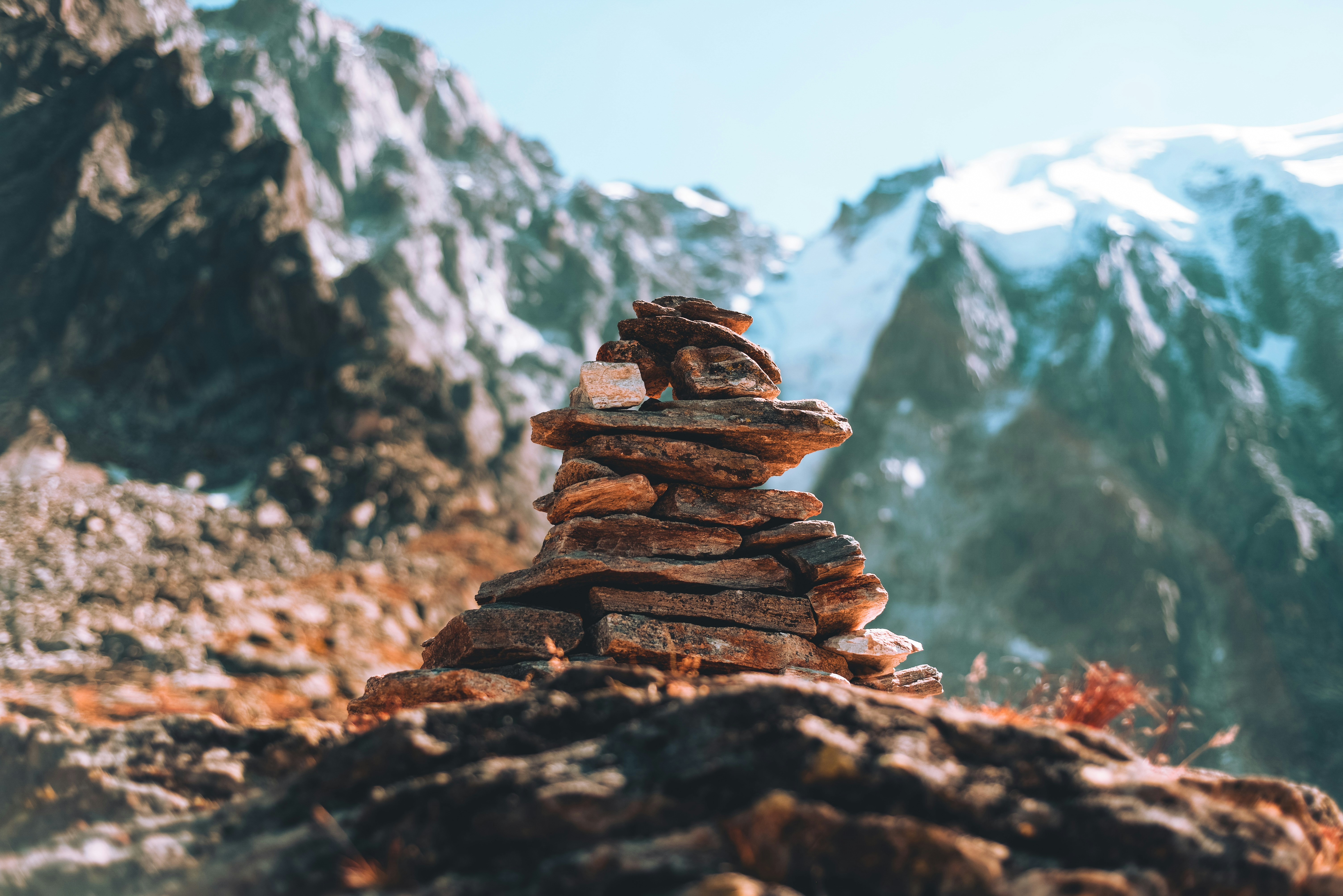 Stone Cairn in Mountains