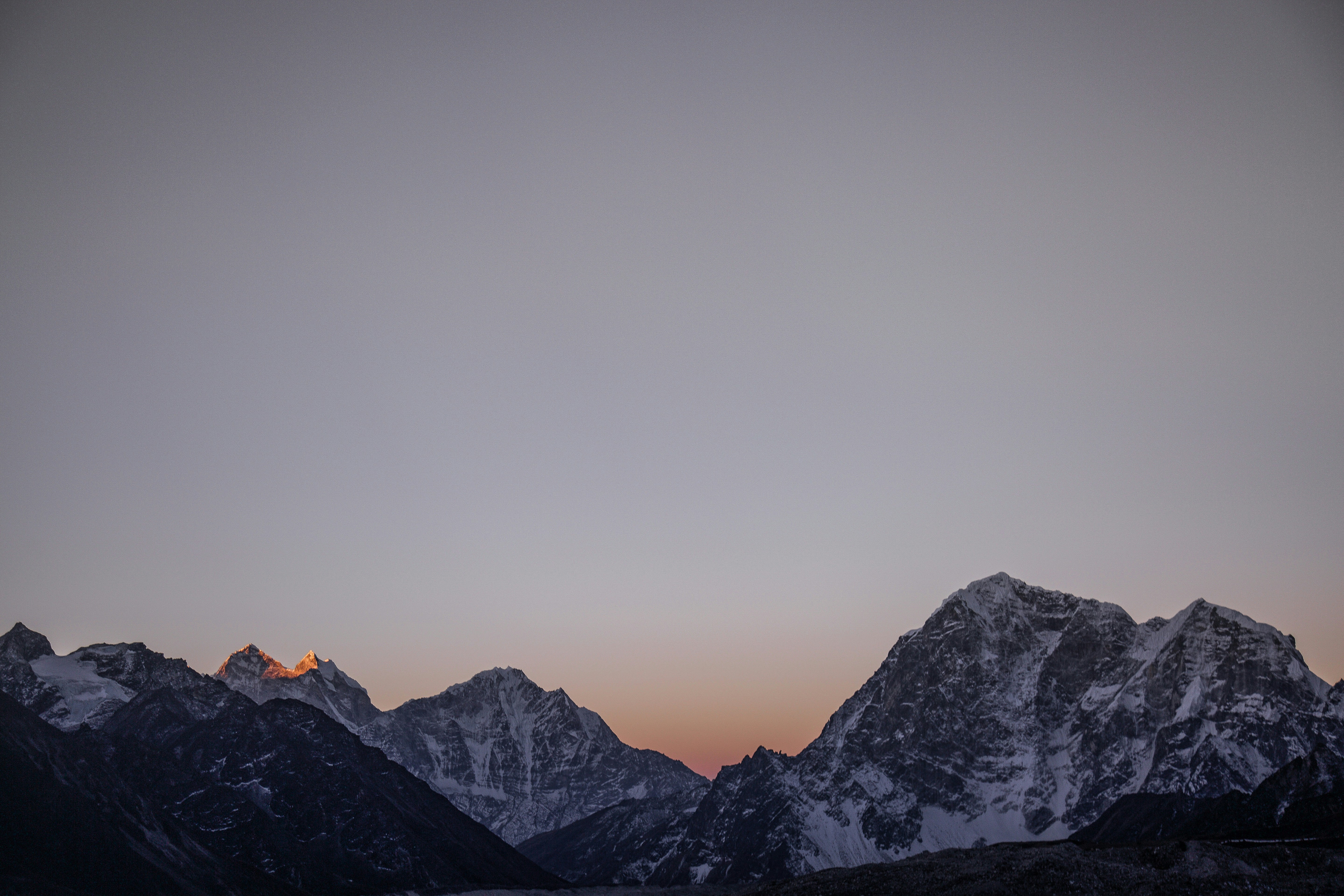 Sunrise on Snow Mountain Range