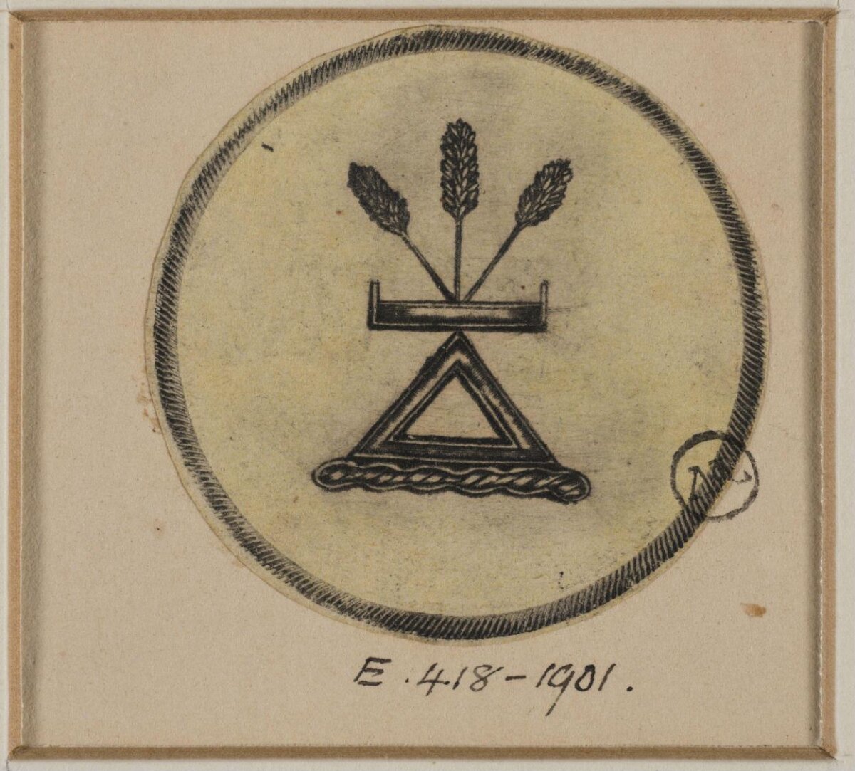 Emblem Design with Wheat and Triangle