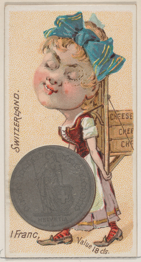 Vintage Switzerland 1 Franc Trade Card
