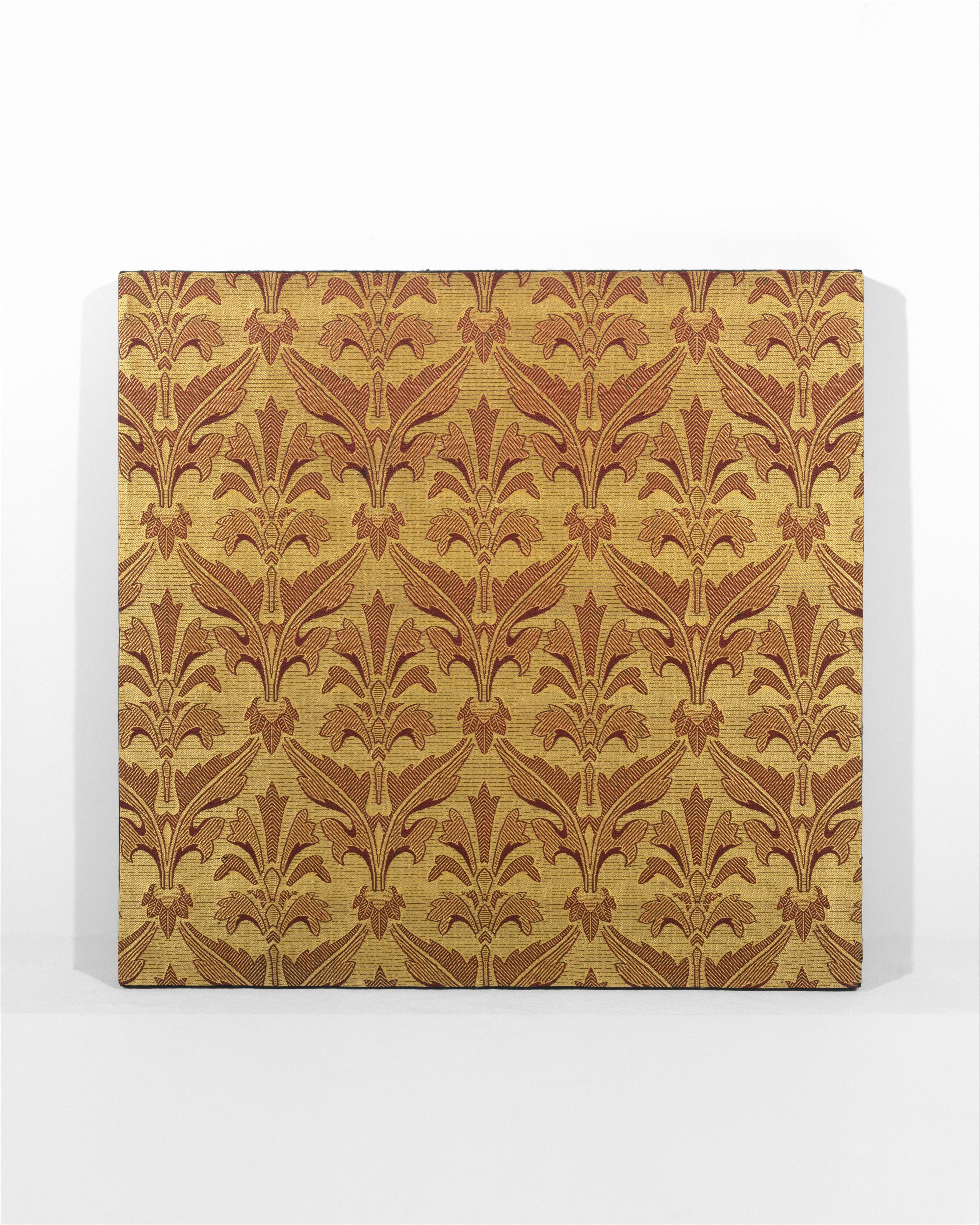 Golden Damask Pattern Woven Textile
