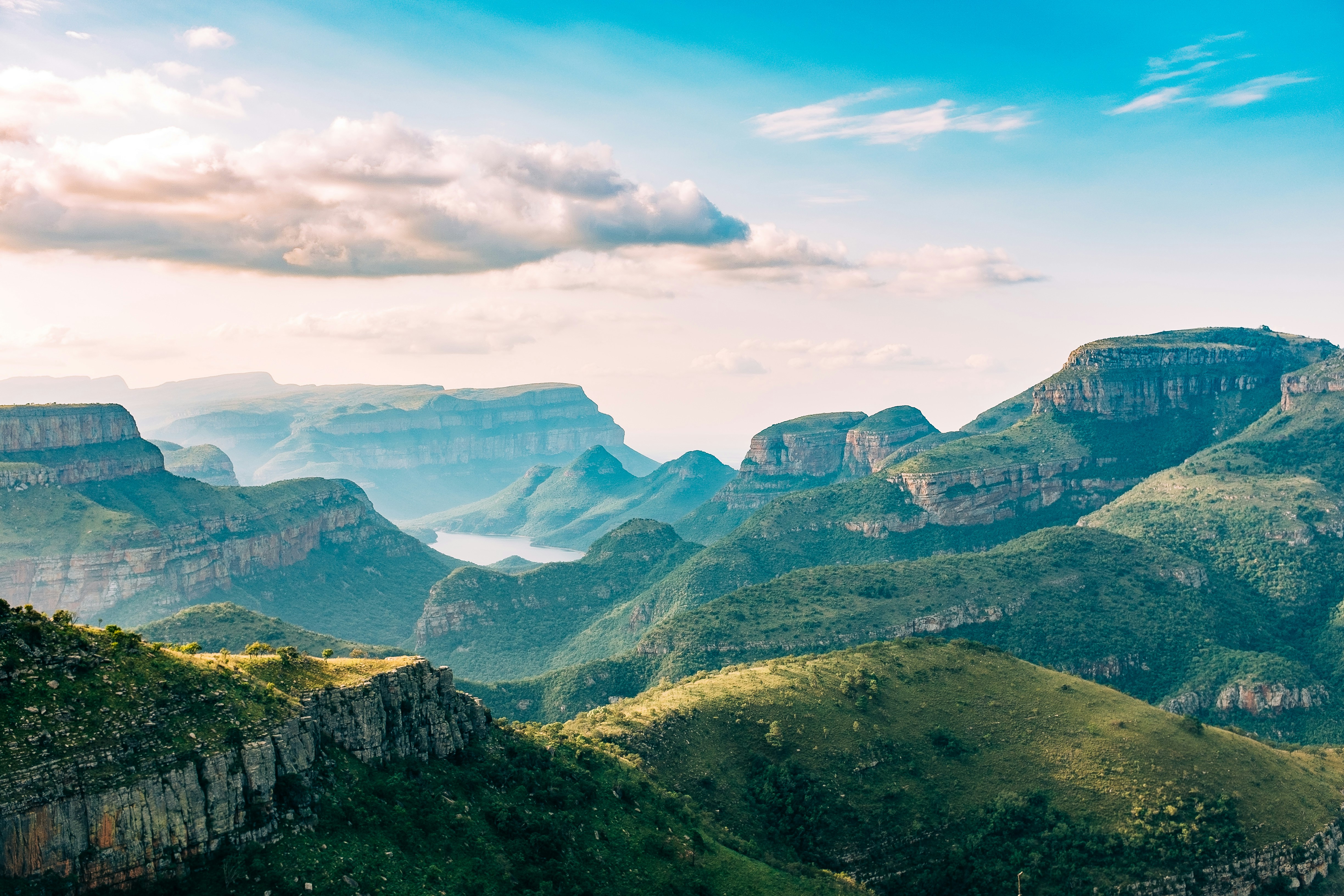 Layered Lush Mountain Canyon Landscape