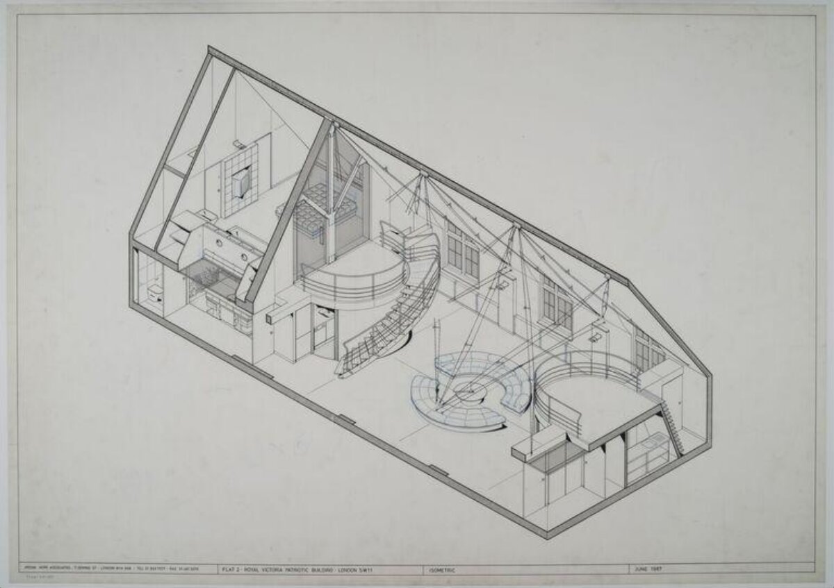 A-Frame Apartment Axonometric Drawing