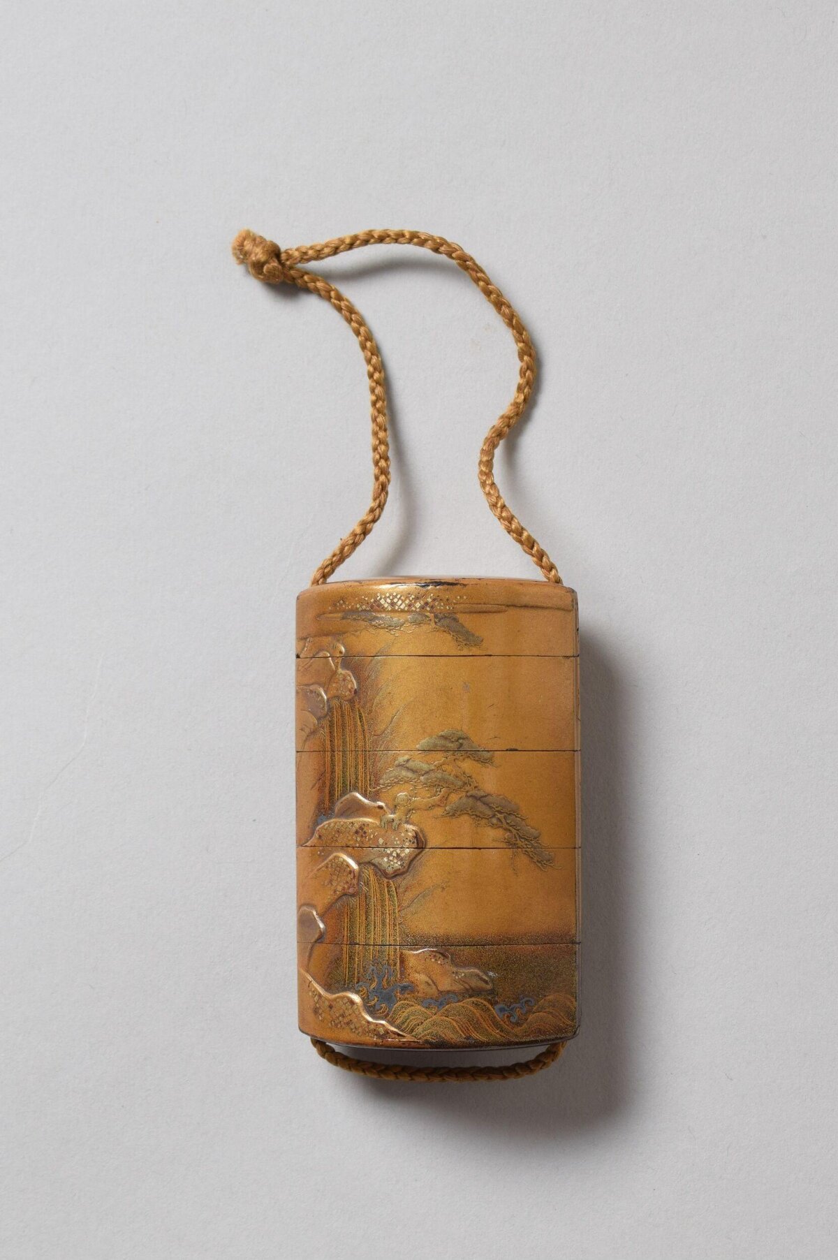 Golden Lacquer Landscape Inro