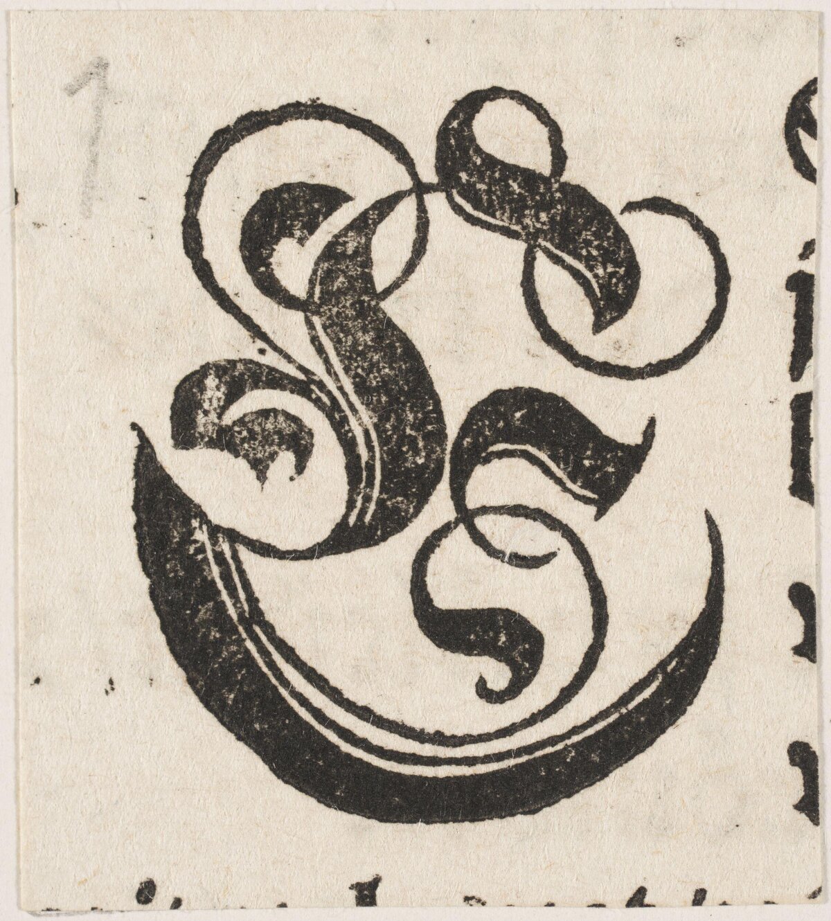 Black Ink Ornamental Swirl Print