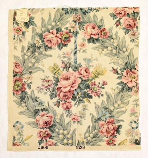 Vintage Floral Printed Fabric Sample