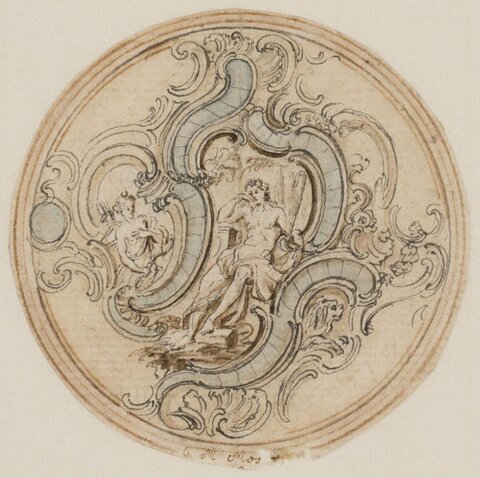 Circular Mythological Ornament Sketch
