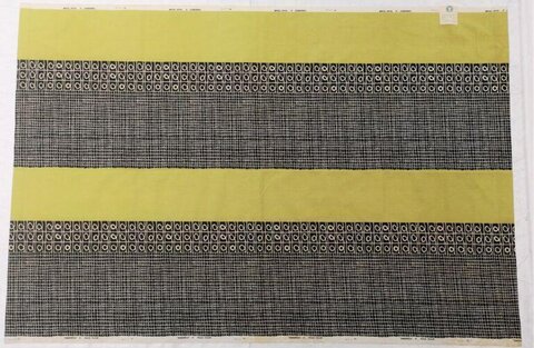 Green Black Striped Patterned Fabric