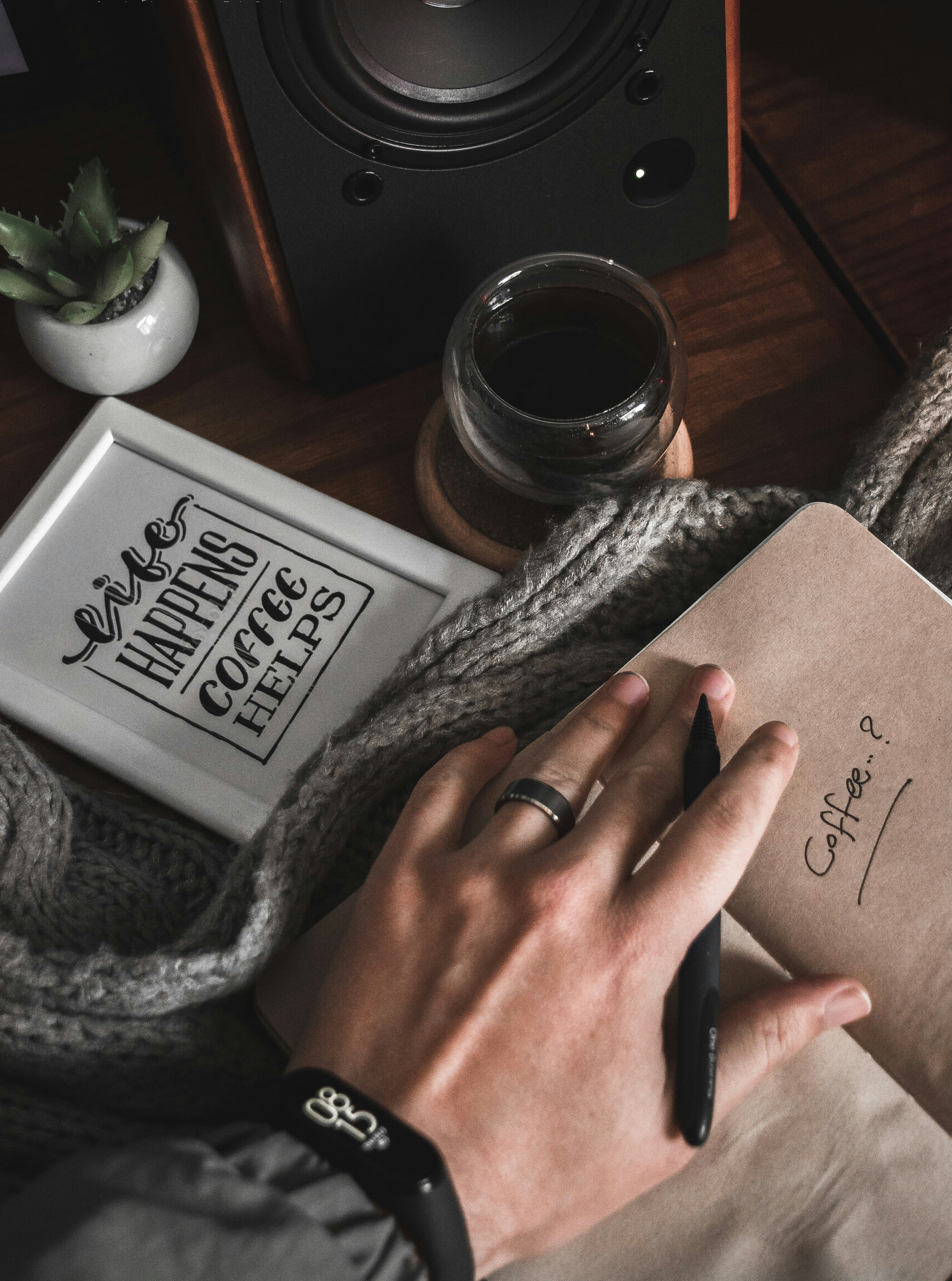 Cozy Coffee Themed Desk Setup