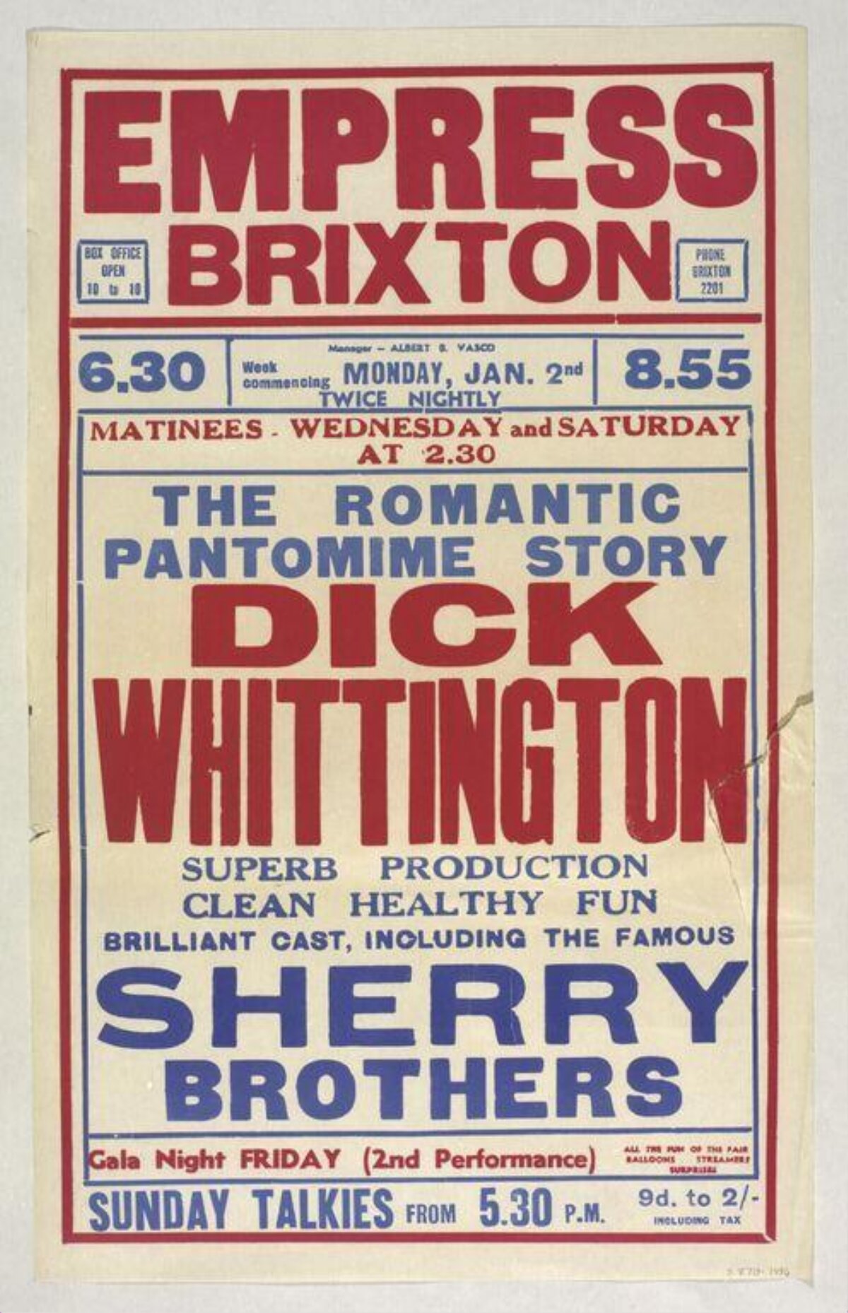 Vintage Dick Whittington Pantomime Poster
