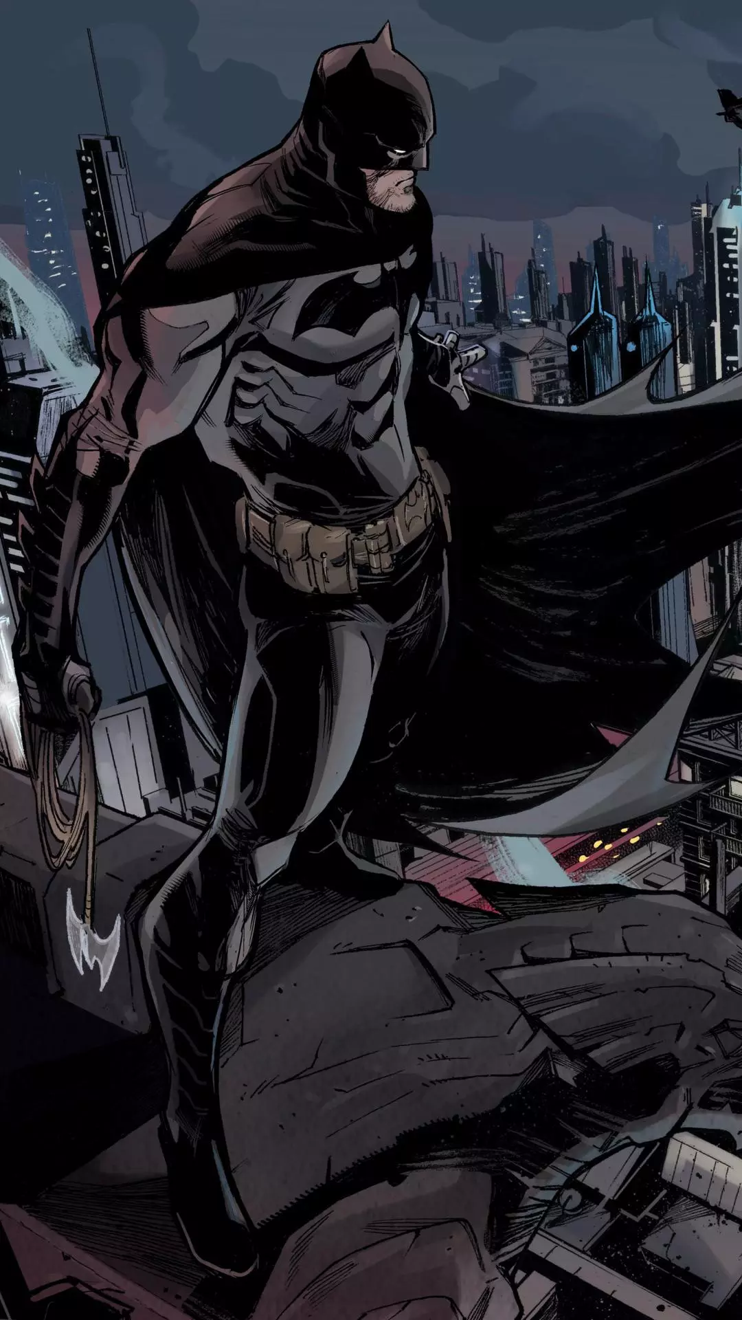 Batman Overlooking Gotham City