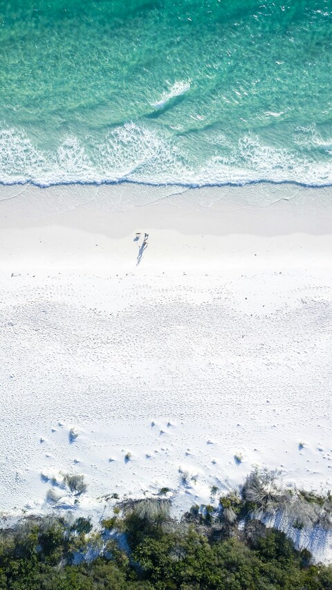 Aerial View of White Sand Beach