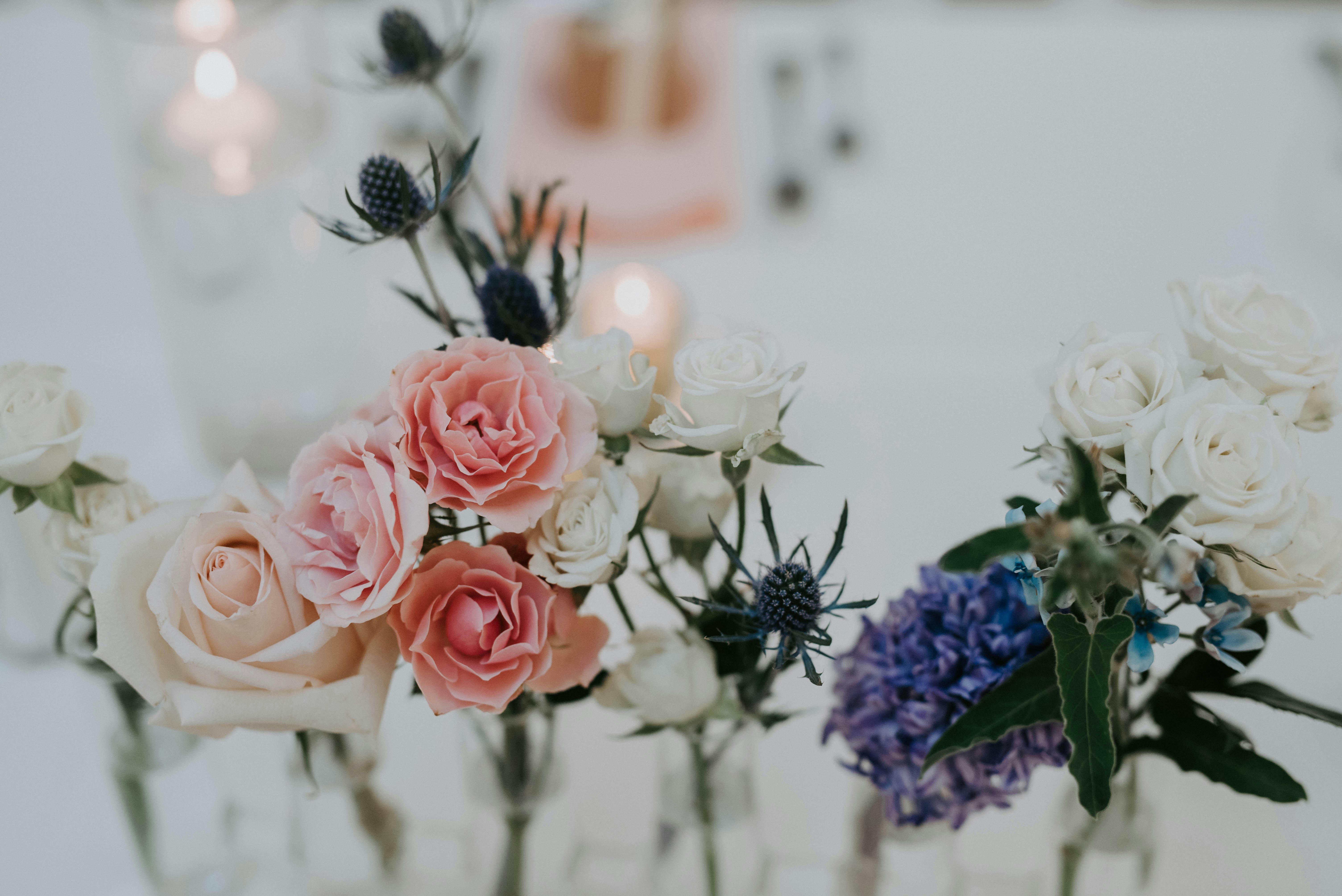 Mixed Flower Arrangement in Vases