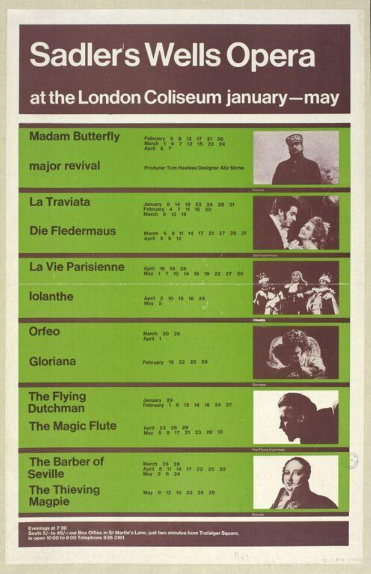 Sadler's Wells Opera Schedule Poster