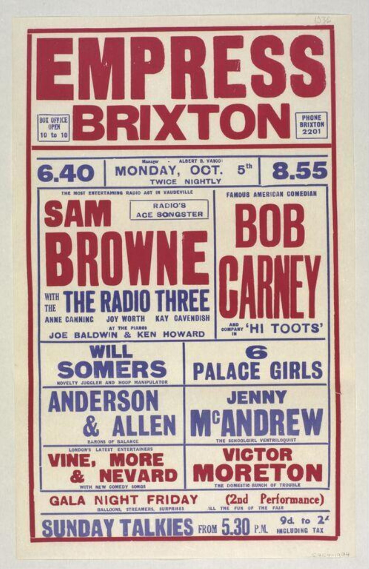 Vintage Empress Brixton Theatre Poster
