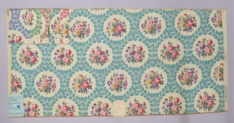 Vintage Floral Pattern Fabric Sample