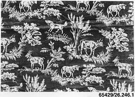 Black and White Forest Animal Textile Pattern