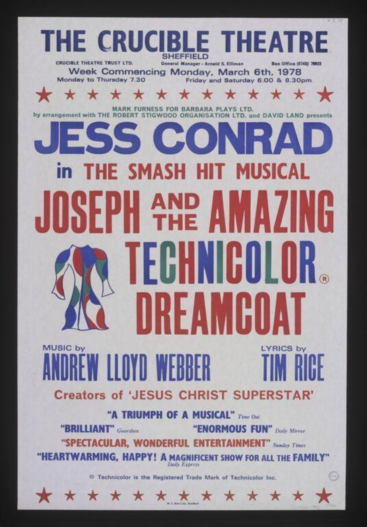 1978 Joseph Musical Theatre Poster