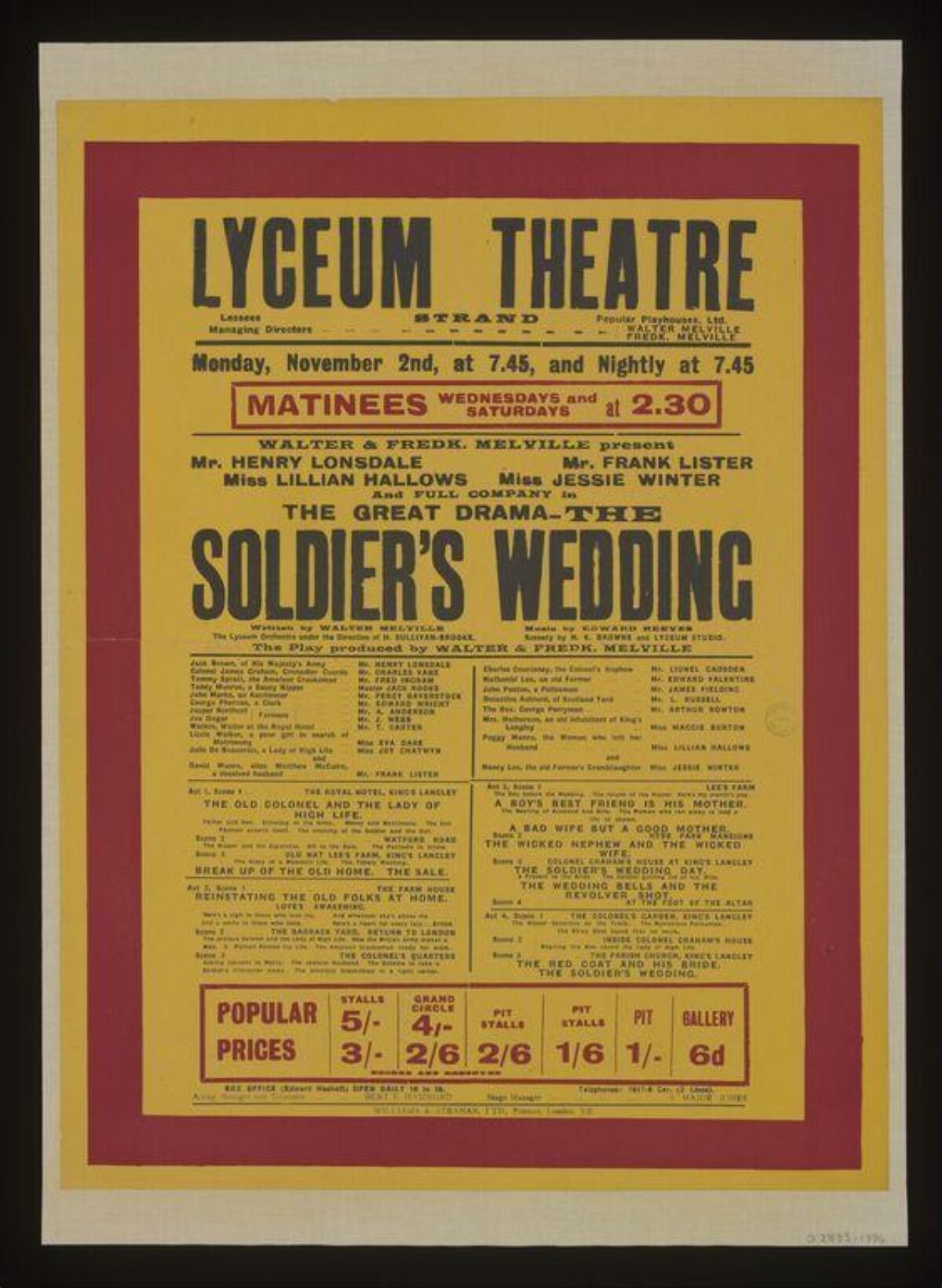 Vintage Soldier's Wedding Play Poster
