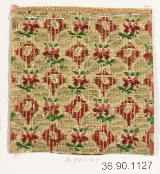 Antique Floral Woven Textile Sample